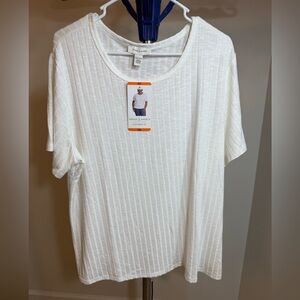 Women's White Ribbed Tee
